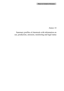 Annex 14: Towards the establishment of a priority list of substances