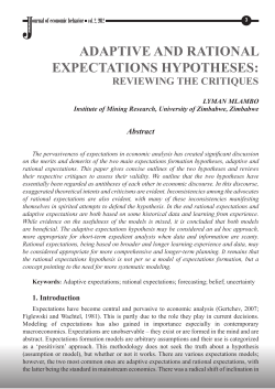 ADAPTIVE AND RATIONAL EXPECTATIONS HYPOTHESES:
