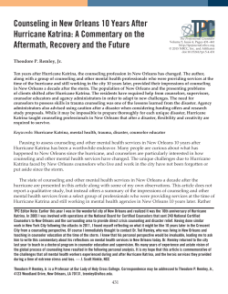 Counseling in New Orleans 10 Years After Hurricane Katrina