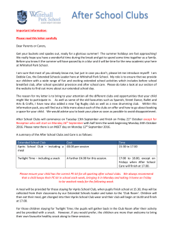 After School Clubs - Whitehall Park School