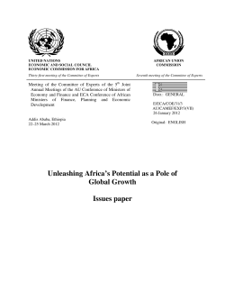 Unleashing Africa`s Potential as a Pole of Global Growth Issues paper