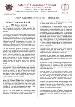 Spring - Adams` Grammar School