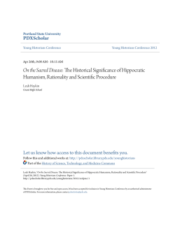 On the Sacred Disease: The Historical Significance of Hippocratic