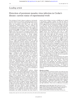 Leading article Detection of persistent measles virus infection