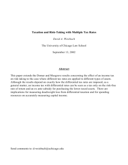 Taxation and Risk-Taking with Multiple Tax Rates
