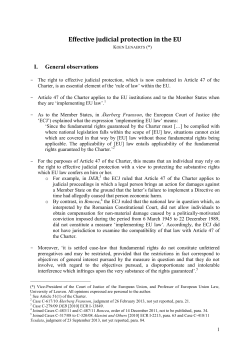 Effective judicial protection in the EU