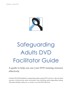 Safeguarding Adults DVD Facilitator Guide
