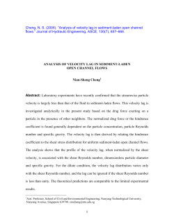 Analysis of velocity lag in sediment