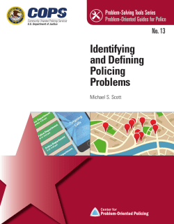 Identifying and Defining Policing Problems