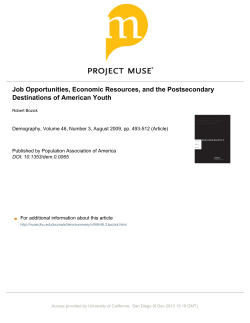 Job Opportunities, Economic Resources, and the