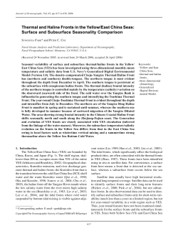 Thermal and Haline Fronts in the Yellow/East China Seas