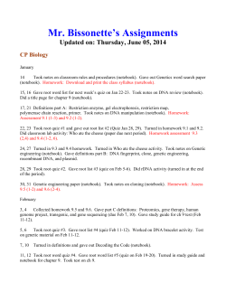 Mr. Bissonette`s Assignments Updated on: Thursday, June 05, 2014
