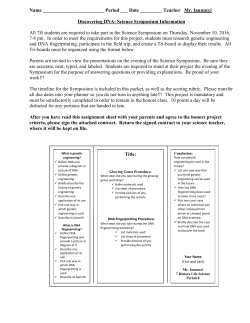 Science Symposium Directions