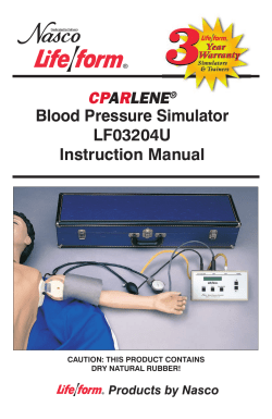 CPARLENE&reg; Blood Pressure Simulator LF03204U Instruction Manual