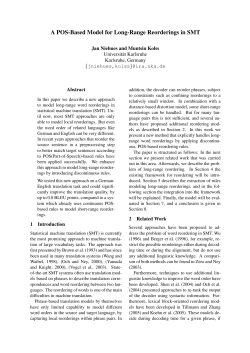 A POS-Based Model for Long-Range Reorderings in SMT