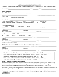 Kindergarten Registration Form