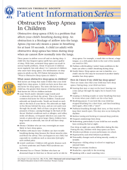 Obstructive Sleep Apnea In Children