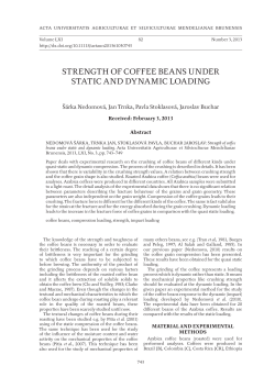 strength of coffee beans under static and dynamic loading