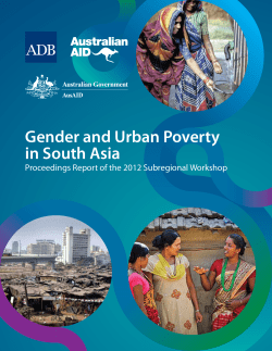 Gender and Urban Poverty in South Asia: Proceedings Report of the