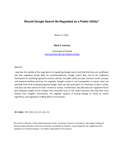 Should Google Search Be Regulated as a Public Utility?