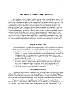 Genre Analysis of Hispanic Athlete Commercials