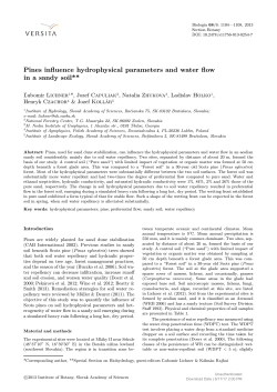 Pines influence hydrophysical parameters and water