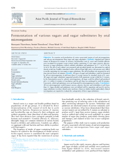 Fermentation of various sugars and sugar substitutes by oral