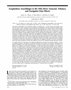 ankton Assemblages in the Ohio River: Seasona , Tributary, and