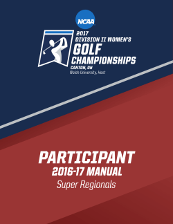 2016-17 East Super Regional Participant Manual