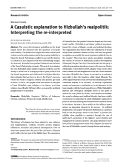 A Casuistic explanation to Hizbullah`s realpolitik: Interpreting the re
