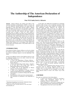 The Authorship of The American Declaration of Independence