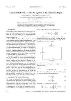 Analytical Study of the Van der Pol Equation in the Autonomous