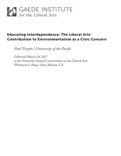 Educating Interdependence: The Liberal Arts
