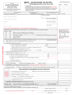 2015 Annual Income Tax Return Form