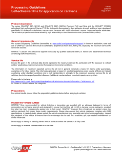 Processing Guidelines Self-adhesive films for application on caravans