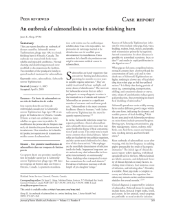 An outbreak of salmonellosis in a swine finishing barn