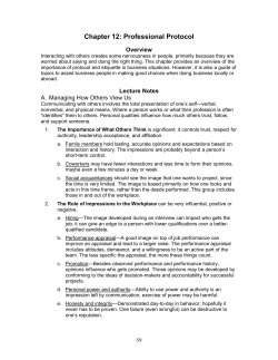 Chapter 12: Professional Protocol