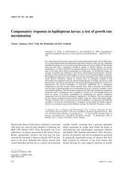 Compensatory responses in lepidopteran larvae: a test of growth