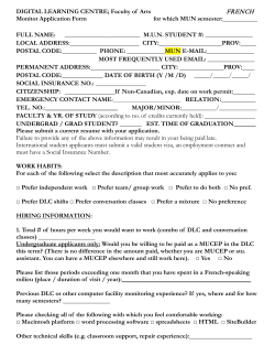 french - Memorial University