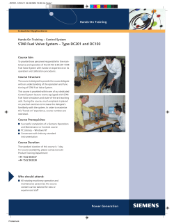 STAR Fuel Valve System &ndash; Type DC201 and DC103