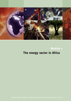 The energy sector in Africa
