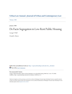 De Facto Segregation in Low-Rent Public Housing