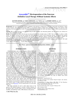 IrreversibleQ1 Electroporation of the Pancreas: Definitive Local