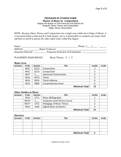 Page 1 of 2 PROGRAM OF STUDIES FORM Master of Music in