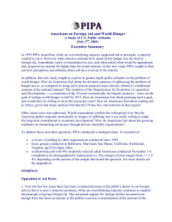 Americans on Foreign Aid and World Hunger Executive Summary