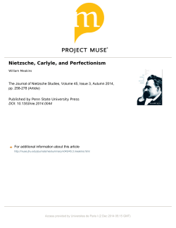 Nietzsche, Carlyle, and Perfectionism