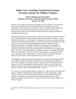 India`s Gas Centrifuge Enrichment Program