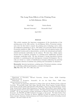 The Long-Term Effects of the Printing Press in Sub