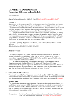 capability and happiness - Erasmus Universiteit Rotterdam