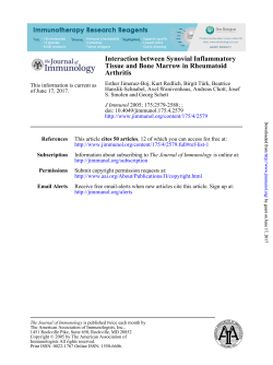 Interaction between Synovial Inflammatory Tissue and Bone Marrow